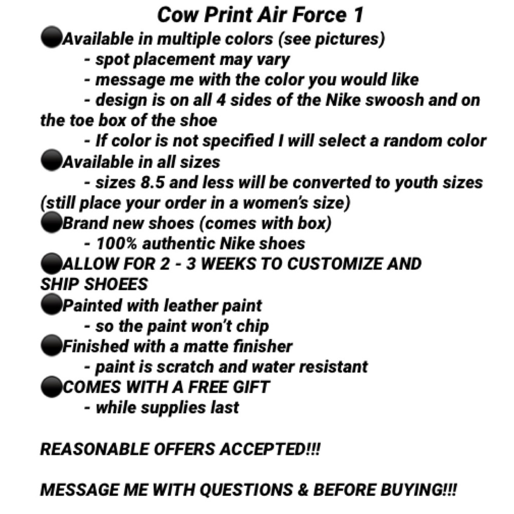 Cow Print Custom Air Force ones - Picture 7 of 7